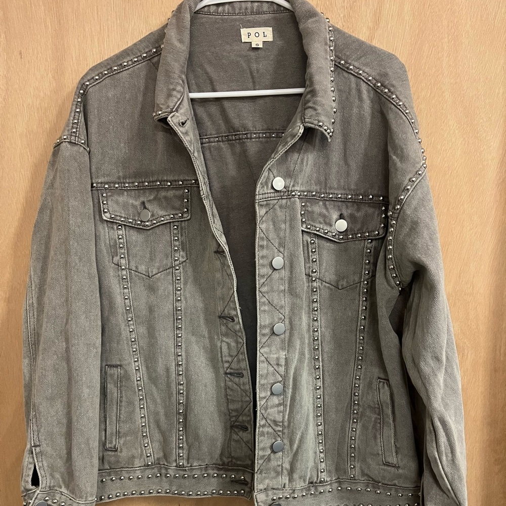 NWOT POL Space Grey Jean Jacket